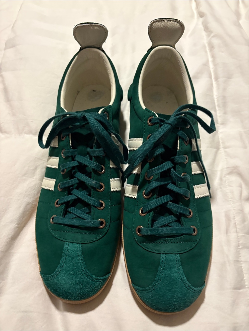 adidas Men's Teal Green Sneakers with White Stripes